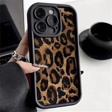 Imagem de Capa para celular com estampa de leopardo para iPhone 13 11 15 14 12 17 16 Pro Max 16E XR XS X 7 8 SE, capa macia de silicone fosco, preta DH66, para iPhone XR
