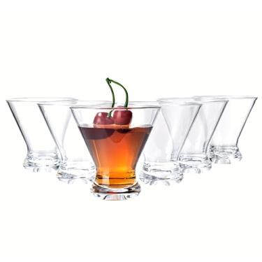 Imagem de KOXIN-KARLU Copos de Martini de acrílico de 255 g, copos de coquetel de Martini sem haste de plástico, conjunto de 6 transparentes, perfeitos para ambientes internos e externos, à prova de