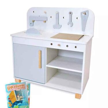 Imagem de Bancada de Ferramentas Oficina Infantil Cinza - Eita Casa Perfeita