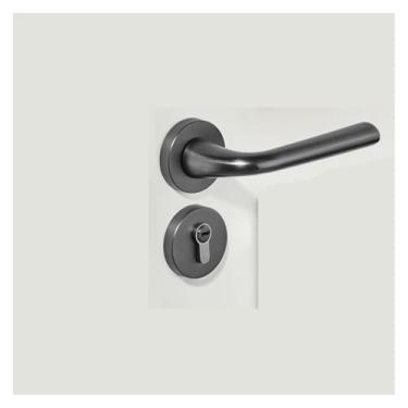 Imagem de Fechadura de porta dividida para interior casa quarto fechadura silenciosa maçaneta de porta de madeira fechadura de maçaneta de banheiro (cinza)