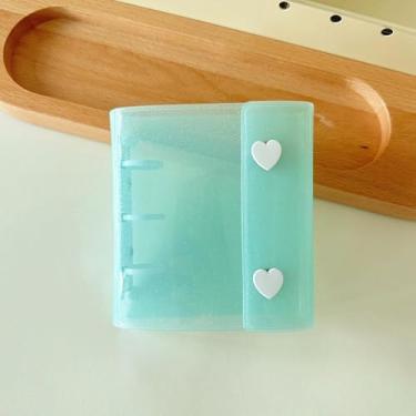 Imagem de Álbum de mini fichário para cartões, conjunto de acessórios recarregáveis, caderno de folhas soltas de PVC transparente, álbum de suporte de cartão de foto transparente portátil, livro de