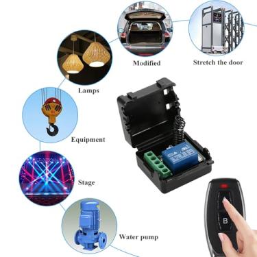 Imagem de Mingzhe 433Mhz DC 12V 1CH Relé de Interruptor Remoto Sem Fio Módulo de Controle Remoto Universal e 2 PCS Controles Transmissor RF 1527 para Automação Residencial (Preta)