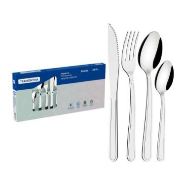 Imagem de Faqueiro Tramontina Buzios em Aco Inox com 24 Pecas - 23799071, Inox, 