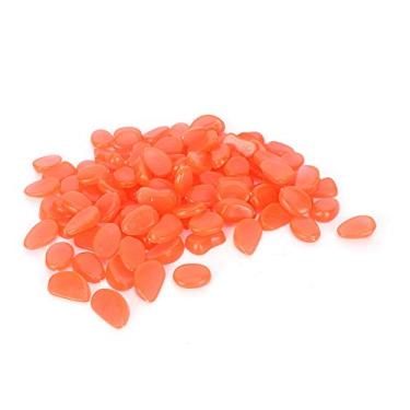 Imagem de 100 peças de pedra luminosa, decoração fluorescente para jardim, quintal, paisagem, aquário, interior, com efeito de brilho de longa duração (rosa pêssego)