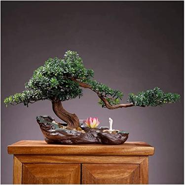 Imagem de Acessórios de mesa, árvores artificiais, simulação interna, bonsai de pinheiro acolhedor, sala de estar, plantas verdes grandes em vasos, plantas de escritório, decoração de flores artificiais