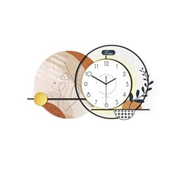 Imagem de Relógio moderno relógio de parede sala de estar casa moda atmosfera relógio de parede (cor: A, tamanho