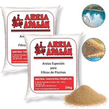 Imagem de Areia Especial Filtro Piscina Quartzo Limpeza 2un Saco 25Kg Jacuzzi Sp