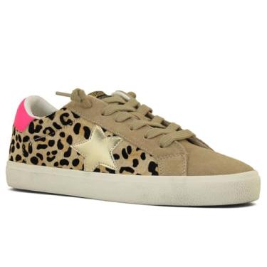 Imagem de Vintage Havana Tênis feminino Flair sem cadarço casual - dourado, cinza, prata, Leopardo rosa pop, 34