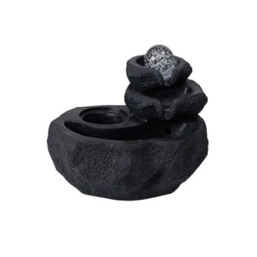 Imagem de Fontes de mesa, Wigwam, água corrente, umidificação, bonsai, fonte de mesa, casa, escritório, escrivaninha, bola de encaminhamento, fonte de água da sorte, fonte interna (preto)