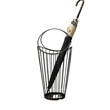 Imagem de x3anggyt5 Cesto de suporte de guarda-chuva interno para casa, suporte organizador para guarda-chuvas, prateleira de metal decorativa de entrada, balde de armazenamento independente, bengala economiza