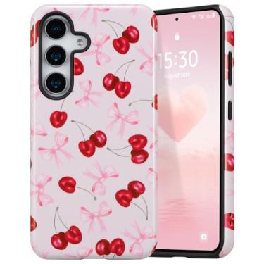 Imagem de DEFBSC Capa para Samsung Galaxy S25 FE, linda estampa de cerejeira rosa estampa estética moderna para mulheres meninas, fina, durável, bumper à prova de choque para Samsung Galaxy S25 FE, fita rosa