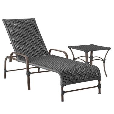 Imagem de Espreguiçadeira Catar Mesa Corda Náutica Piscina Trama Preto