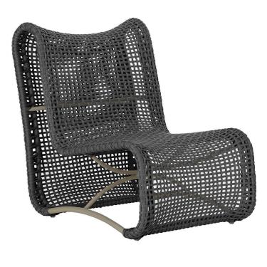 Imagem de Cadeira Poltrona Texas Corda Náutica Varanda Jardim Preto