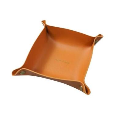 Imagem de Organizador De Mesa Dobrável Em Couro Estilo Nórdico Para Armazenament