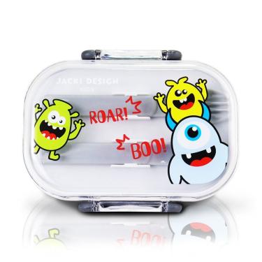 Imagem de Pote Para Lanche De 2 Andares Amiguinhos 400 Ml - Jacki Design Monstro Preto