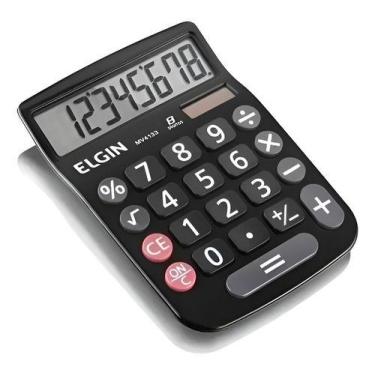 Imagem de Calculadora De Mesa 8 Dígitos Preta Mv4133 Elgin Cor Preto Preto