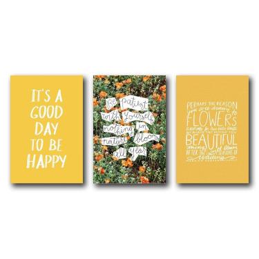 Imagem de Kit 3 Placas Decorativas Quadros Vintage, Frases, Decoração