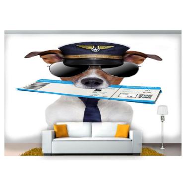 Imagem de Papel De Parede Animal Cão Piloto Passagem 3D Anm158