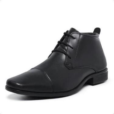 Imagem de Bota Social Masculina Esporte Fino Cano Curto de Amarrar Palmilha EVA Macia Solado Resi...