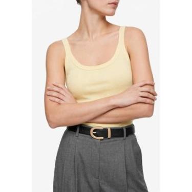 Imagem de Cinto Fivela Gold D Bell Outelet Fashion Preto-Feminino