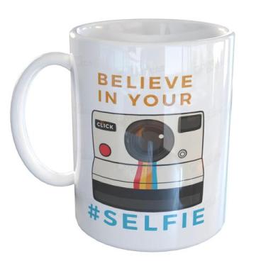 Imagem de Caneca Porcelana Acredite em Si mesmo Divertida - Pense Canecas, Branc