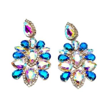 Imagem de Brincos Grandes De Strass Em Formato De Lustre Para Mulheres, Joia Pen