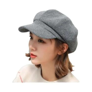 Imagem de Boina De Lã Feminina De Inverno, Boné Octogonal Estilo Newsboy, Chapéu