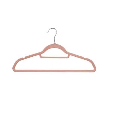 Imagem de Cabide Veludo Slim Antideslizante para Roupas Adulto 3 Peças Cor:Rosa 
