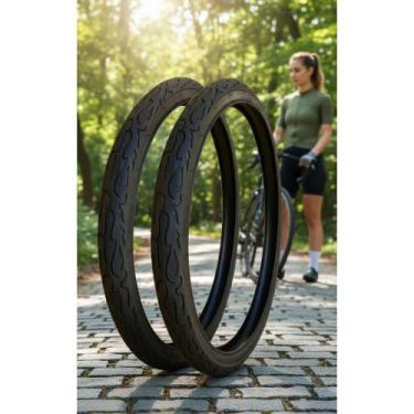Imagem de Pneu Aro 26x2.125 Balão Slick Flame Grau Preto - Roda Macia - Congratu