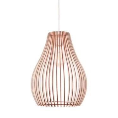 Imagem de Luminária Teto Tipo Pendente Antares Mdf Completa - Cor:mdf Cru