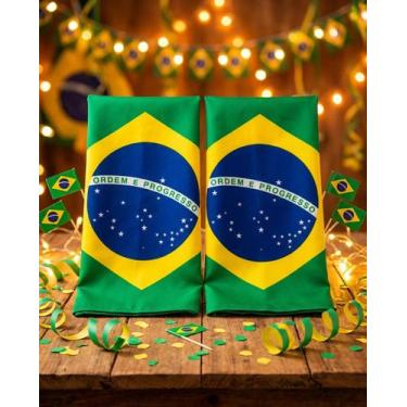 Imagem de Kit 2 Bandeiras do Brasil 1,50x0,90m Dupla Face com Ilhós Poliéster - 