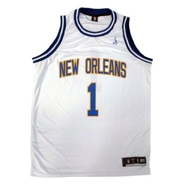 Imagem de Regata Basquete Masculina M10 Slam New Orleans, Branco, M