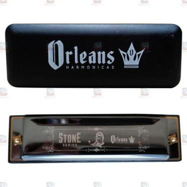Imagem de Gaita De Boca Harmônica Orleans Stone Series Diatônica Afinação C(Dó) 