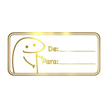 Imagem de Adesivo "Flork De/Para" - Ref.2081 - Hot Stamping - Dourado - 50 unida
