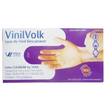 Imagem de Luva de Vinil Com amido - Luva descartável Volk - Volk do brasil, 9(G)