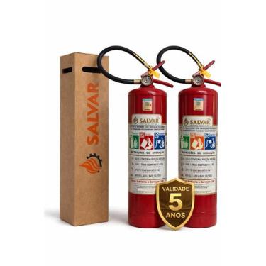 Imagem de KIt 2 UND Extintor de Incêndio ABC 6 Kg Validade 5 Anos 4A 40BC, com S