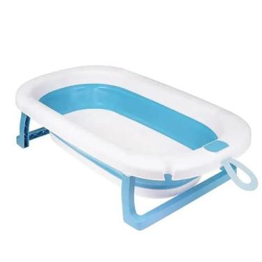 Imagem de Banheira Infantil Dobrável c Suporte Antiderrapante 75 x 46 Cor:Azul -