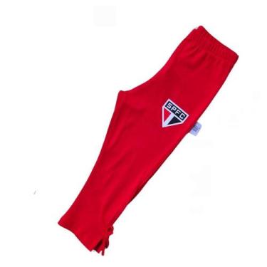 Imagem de Calça Infantil São Paulo Legging Vermelha Oficial - Revedor, Tam 4, Ve