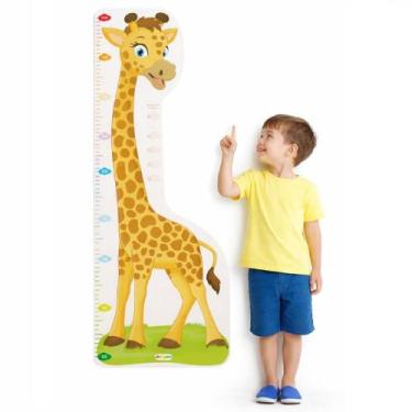 Imagem de Regua de crescimento girafa infantil madeira portatil 140cm - Yeet