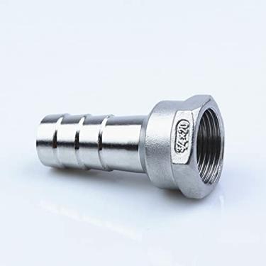 Imagem de Encaixes de tubula??o de a?o inoxid¨¢vel 304 BSP 1/4quot;?3/8";?1/2";?3/4" Rosca F¨ºmea X Redutor de Cauda de Mangueira Pagode Conector de Acoplamento, DN25 x 25mm Barb