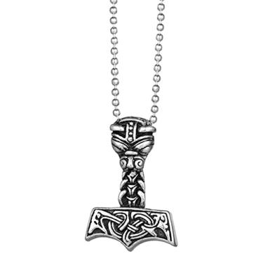 Imagem de Corrente com Pingente em Aço Inox Martelo Thor Wicca Vikings. Jóias em Aço Inox Pode Molhar! Não escurece! Não perde a cor! Antialérgico! Corrente mede: 60cm. se preferir Tamanho menor. ou maior só pedir por mensagem que mandaremos conforme solicitado. Pingente mede: 29mmX43mm Ótima opção para quem 