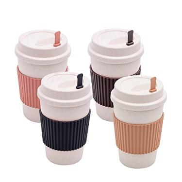 Imagem de LYOR - Copo de Café de Bambu e PP com Tampa e Mexedor Sortido 450ml