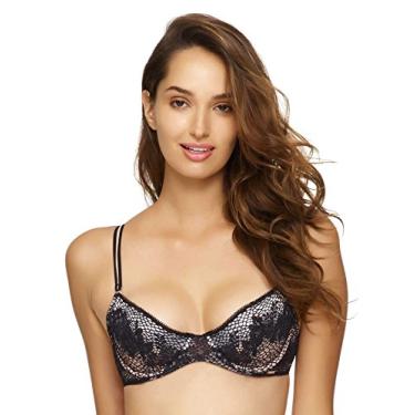 Imagem de Felina Sutiã feminino sem forro sem forro, Preto, 32DDD