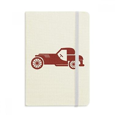 Imagem de Caderno geométrico clássico de desenho de carros vermelhos, capa dura em tecido, diário clássico