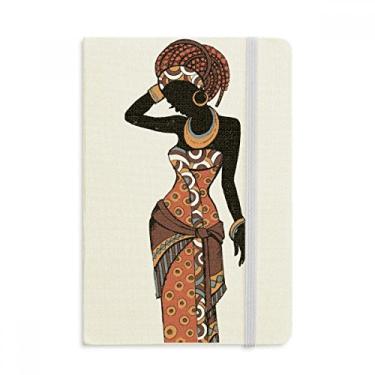 Imagem de African Savanna — Vestido feminino preto de tecido capa dura diário clássico A5