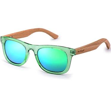 Imagem de Óculos de Sol HU WOOD Kids Polarizados Óculos de Sol Design Madeira Bambu Infantil com Proteção Uv400 (C2)