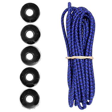 Imagem de Kits de cordas de choque Paracord Planet Ball – 3 m de cabo de choque de 0,5 cm – para acampamento, eventos, tendas, caminhadas, lonas e uso ao ar livre (jeans)