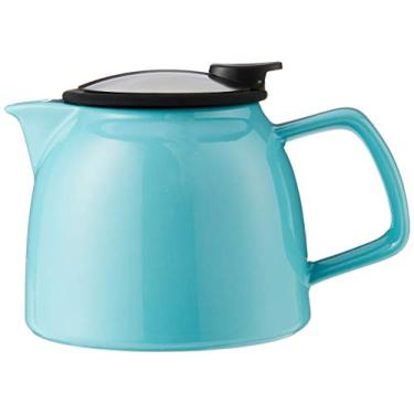 Imagem de FORLIFE Bule de chá de cerâmica Bell com infusor de cesta 770 ml, turquesa