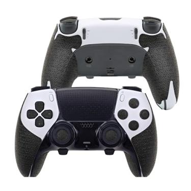 Imagem de Cabo de controle para PS5, kit de pele texturizada, para PS5DualSense/Edge antiderrapante com absorção de suor, alças de manopla e botões (PS5 DualSense Edge, normal-obsidiana preta)