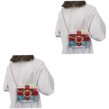 Imagem de PRETYZOOM Shoulder Bag 2 Unidades bolsa feminina bolsa ombro corrente bolsas verão bolsa verão feminina bolsa ombro transparente geléia Bolsas ombro bolsas femininas Sholder Bag